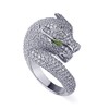 Lavish Sterling Silver Rhodium Plated, Puma Design CZ Pave Setting