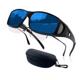 DOYA FACE Over Sunglasses, Can Be Hanged Over Glasses [Case Included] Polarized Car Driving Fishing Golf UV400 UV Protection, black, brown, yellow