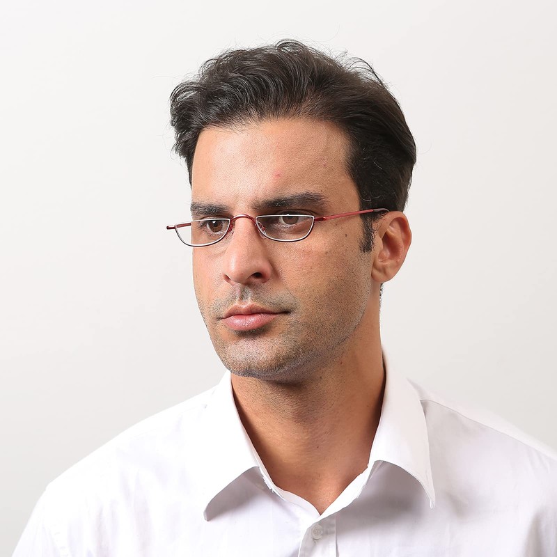 KoKoBin Half Reading Glasses - 2 Pairs Half Rim Metal