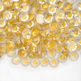 Flatback Rhinestones For Bedazzling Crafting Nails SS10 3mm 4000 Pieces Transparent Resin Rhinestone Round Gems for DIY Bags Clothes Shoes Nail Art Glitter Stone Gold