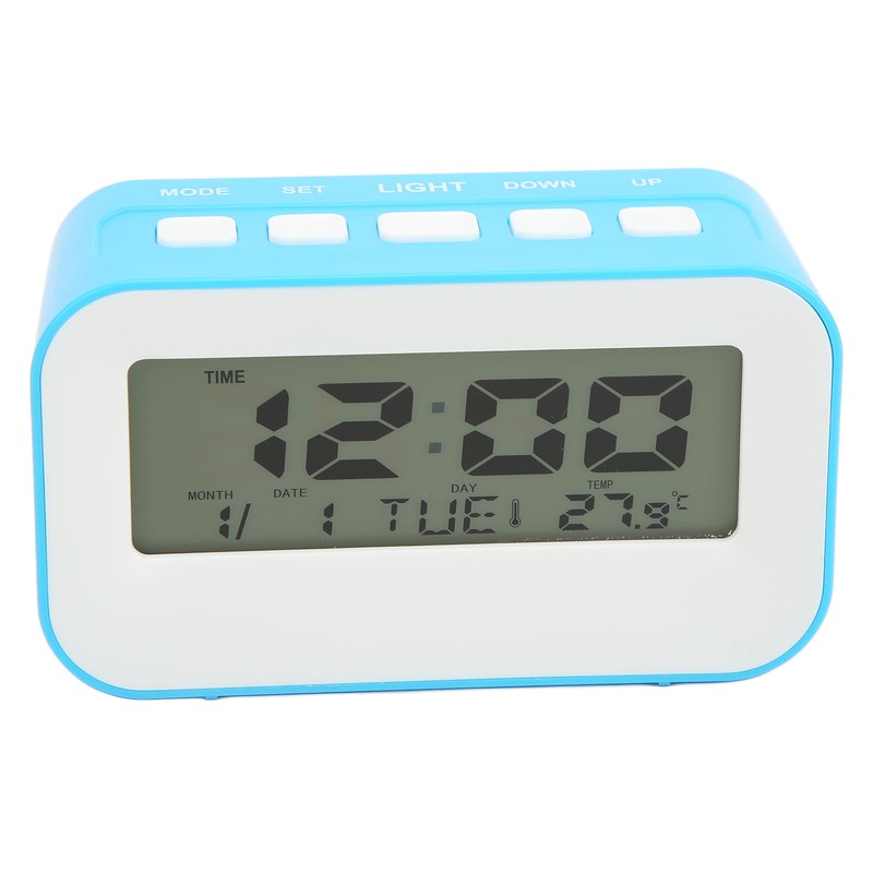 LCD Kids Alarm Clock Backlight Musical Alarms Birthday Reminder Blue