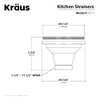 Kraus Kitchen Sink Stainless Steel Drain Assembly with Strainer, Fits