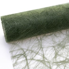 Sizoweb Table Runner - 25 Metre Roll + 100 Decorative Diamonds Free (30 cm Wide, Olive - Moss Green)