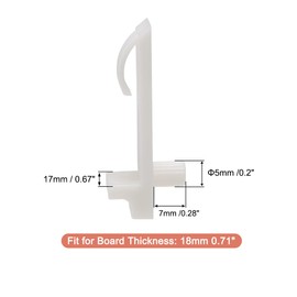 sourcing map Plastic Shelf Support Pegs,5.3mm Shelf -Locking,Cabinet Shelf Clips,Shelf Bracket Peg,for Kitchen Furniture Book Shelves Supplies,20pcs
