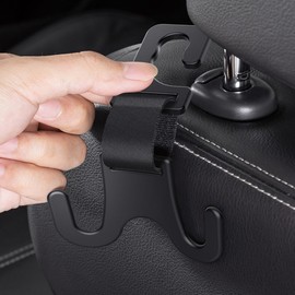 UGpine Car Universal Hooks Car Hidden Creative Headrest Seat Back Hooks Car Hunger Holder Multifunctional Rear Car Phone Bracket Double Hooks for E-Bike Baby Car (Black)