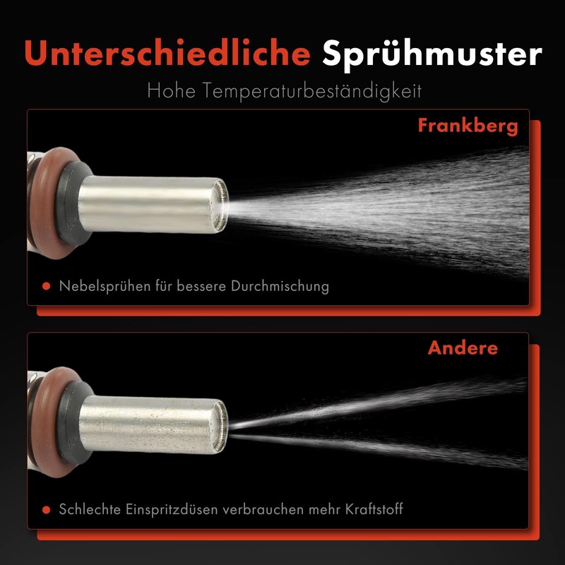 Frankberg 6x Einspritzventil 2-Polig Benzin Kompatibel mit A3 Sportback 8PA