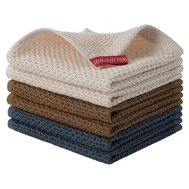 Joybest - Paños de cocina de algodón, paquete de 6 paños de cocina ultra suaves y absorbentes, trapos de secado rápido, 12 x 12 pulgadas, colores mixtos