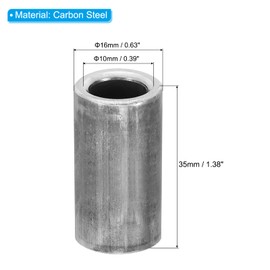 PATIKIL M10 Steel Spacers, 6 Pcs Metal Spacers Steel 10mm ID x 16mm OD x 35mm L Carbon Steel Spacer Screw Standoff Round for 2/5in or M10 Screw Bolts