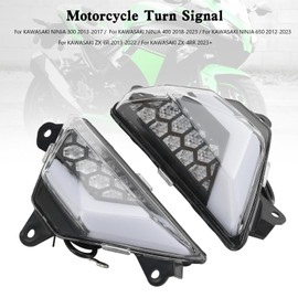 Topteng LED Front Turn Signal Light for KAWASAKI NINJA 300 2013-2017, 400 2018-2023, 650 2012-2023, ZX-6R 2013-2022, ZX-4RR 2023+