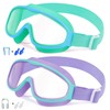 Vvinca Kids Goggles with Comfort Fabric Strap, Kids Swim Goggles