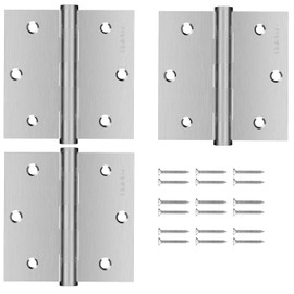 Haidms 3 Pack Ball Bearing Hinges 3.5 Inch Satin Nickel Door Hinges with Square Corner 304 Stainless Steel Door Hinges for Heavy Duty Exterior Doors