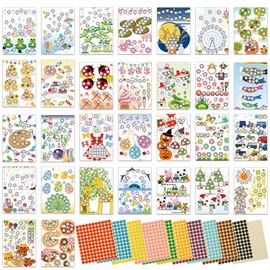 Clickclack Sticker Set, Sheet Type, 0.6 inches (16 mm), Montessori Educational Toy