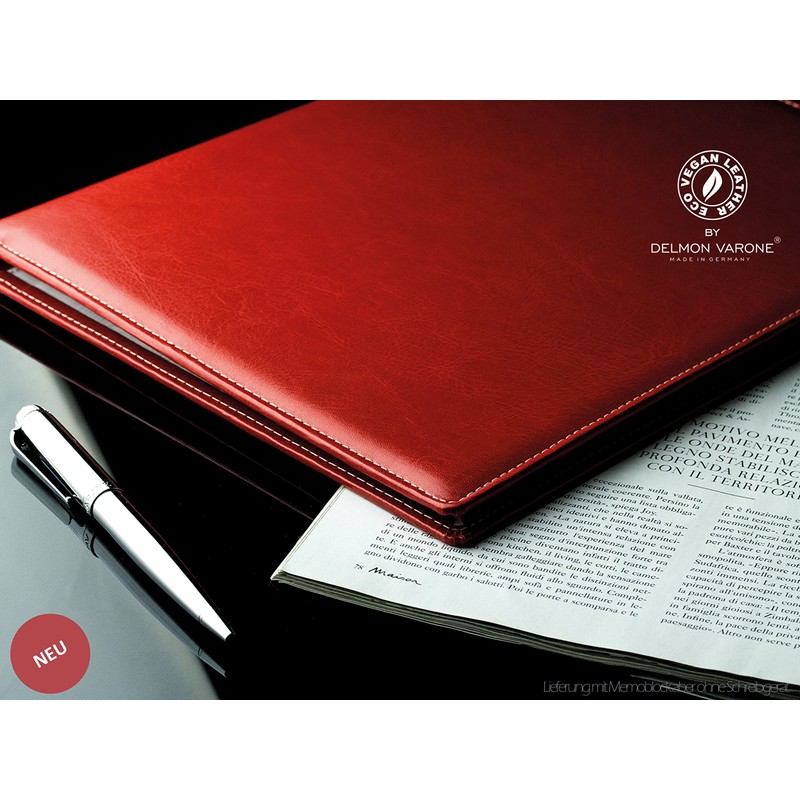 DELMON VARONE Writing Case with Notepad DIN A4 (80 Sheets)