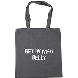 Hippowarehouse get in mah belly Tote Shopping Gym Beach Bag 42cm x38cm, 10 litres