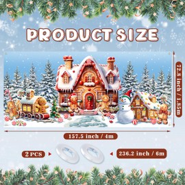 JOPHMO Christmas Gingerbread Garage Door Banner Decoration Large Garage Door Cover Christmas Gingerbread Decal Xmas Holiday Outdoor Wall Photo Props Background Hanging Backdrop Decor 6 x 13 ft