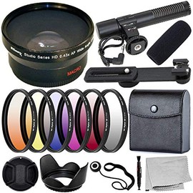 Ultimaxx 58MM Complete Lens Filter Accessory Kit with 58MM 0.43x Wide Angle/Macro Lens, Filter Sets & More for: Canon EOS 90D, 80D, 70D, Rebel T7, T7i, T6i, T6,T5i, T5, T4i, SL3, SL2, SL1 and More
