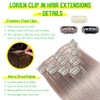 LORIEN Silver Grey Clip in Hair Extensions Real Human Hair