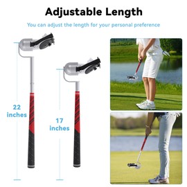 DGPCT VR Golf Club Attachment Compatible with Meta Oculus Quest 3S/3/2 Right Controller, Adjustable Length Golf Club for Quest 3S, 90 Degree and Keep Tracking Aluminium VR Golf Club Handle