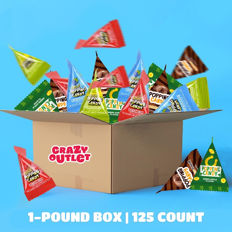 Popping Rock Candy Assortment - 1 Pound Box (About 125
