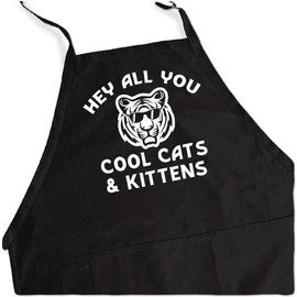 ApronMen, Cool Cats and Kittens Adjustable BBQ Apron for Men, Blue, One Size