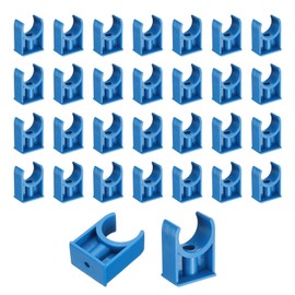 uxcell 40 Pcs PVC Water Pipe Clamps Clips, 25mm ID U-Shaped Water Pipe Buckles Pipe Tubing Clamps Pipe Support Holder for 3/4" Water Pipe Tubing Hose TV Trays Hanger Support Tubing, Blue