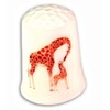 Collectible Thimble with Giraffe Mother and Baby