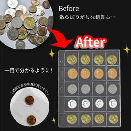 Lovep.c Coin Holder, Coin Case, File Binder, Album, File Case, Coin Case, Clear Pocket, Binder File, Refills, Set of 30