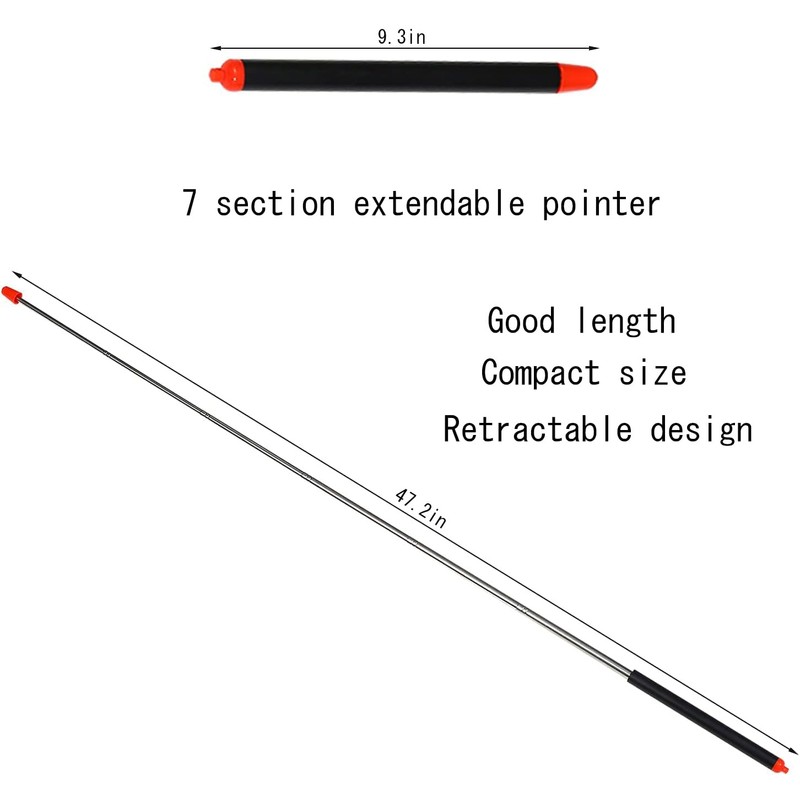 Telescopic Teacher Pointer Telescoping Pointer Stick for Classroom Presentation Pointer