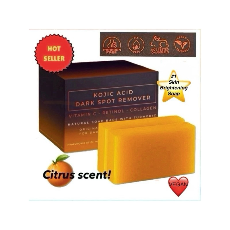 2-Pack Kojic Acid Soap Bars – Dark Spot Remover w/