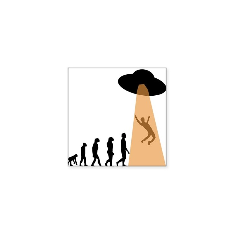 CafePress Alien UFO Abduction Evolution Sticker Square Bumper Sticker Car