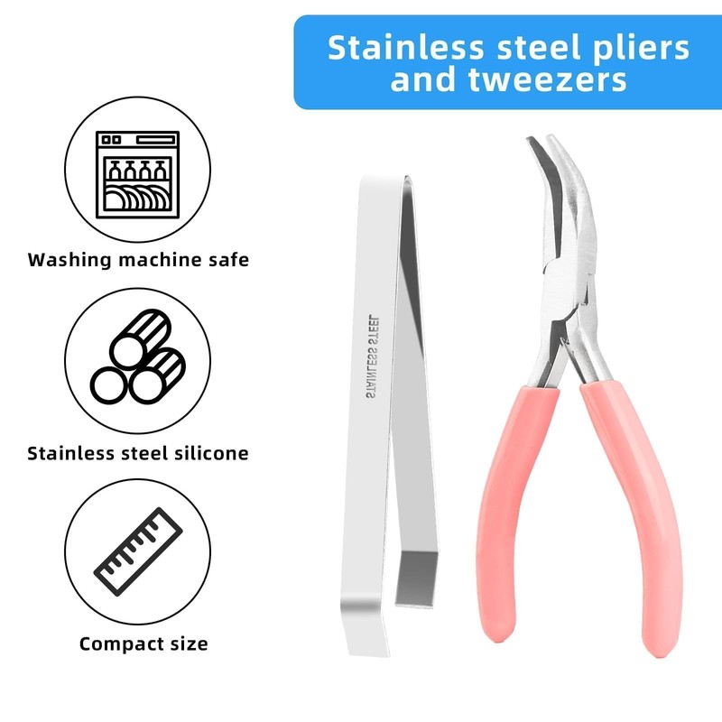 Fish Bone Tweezers Kit, Stainless Steel Fish Tweezers Tools, Professional