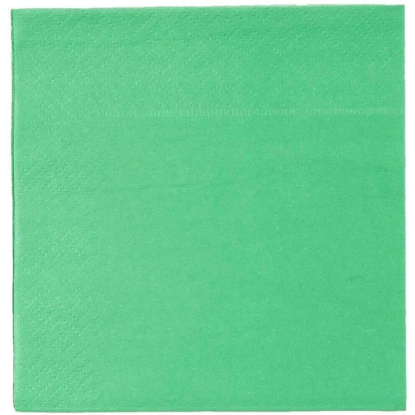 Servilletas de cóctel - Paquete de 200 servilletas de papel desechables, 2 capas, colores lisos, 12,7 x 12,7 cm plegado, Verde Kelly, 200 Pack
