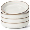 Herogo Stoneware Pasta Bowls Set of 4, 37 Ounce Large