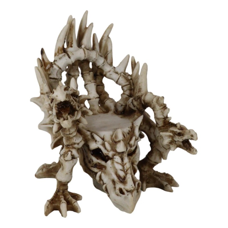 Legendary Arthurian Merlin Dragon Skulls Bones Skeletons Throne Chair Figurine
