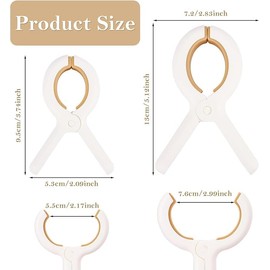 8 Pack Beach Towel Clips, Chair Clips Towel Holder for Beach Chair on Cruise - Jumbo Size, Heavy Duty Laundry Clothes Pins for Pool Chairs Lounge - Keep Your Towel from Blowing Away (Large and Medium)