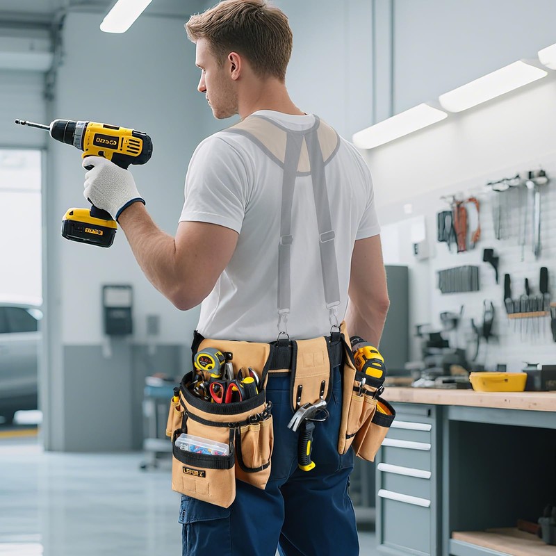 Tool Belt,Magnetic Tool Pouch,27-Pockets Heavy Duty Tool Belts for Men