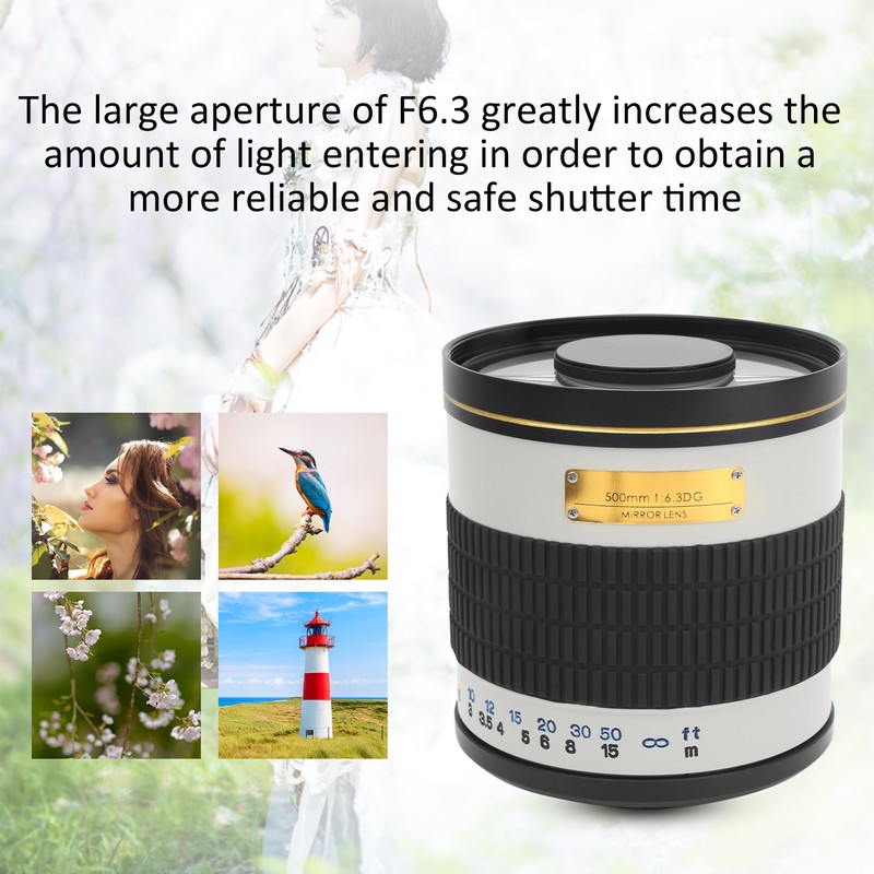 500mm F6.3 Telephoto Manual Focus Mirror Lens with Adapter Ring