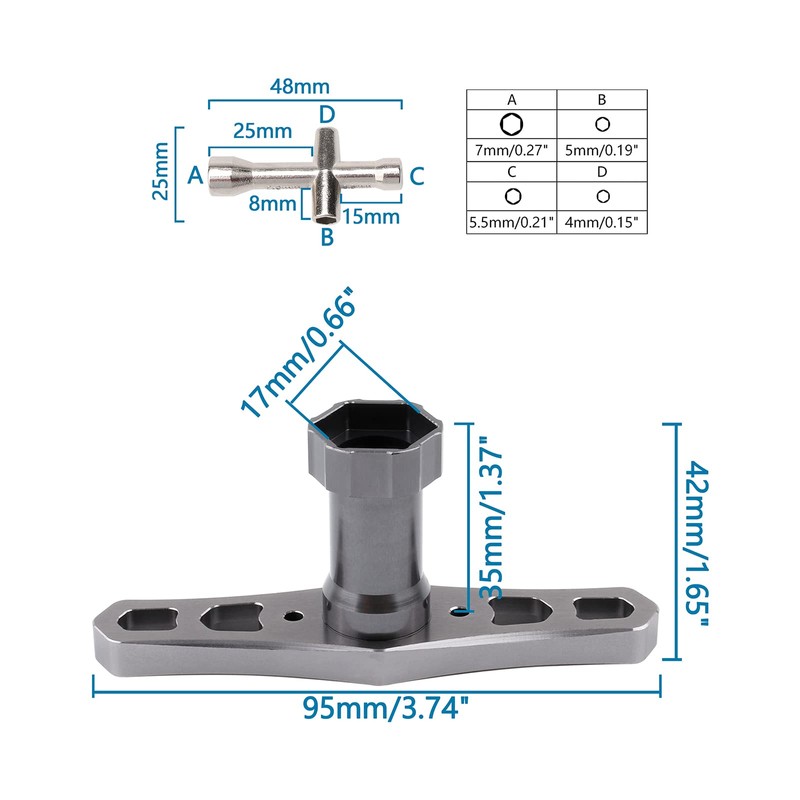 Pxyelec Wheel Socket Wrench for Remote Control Model Car
