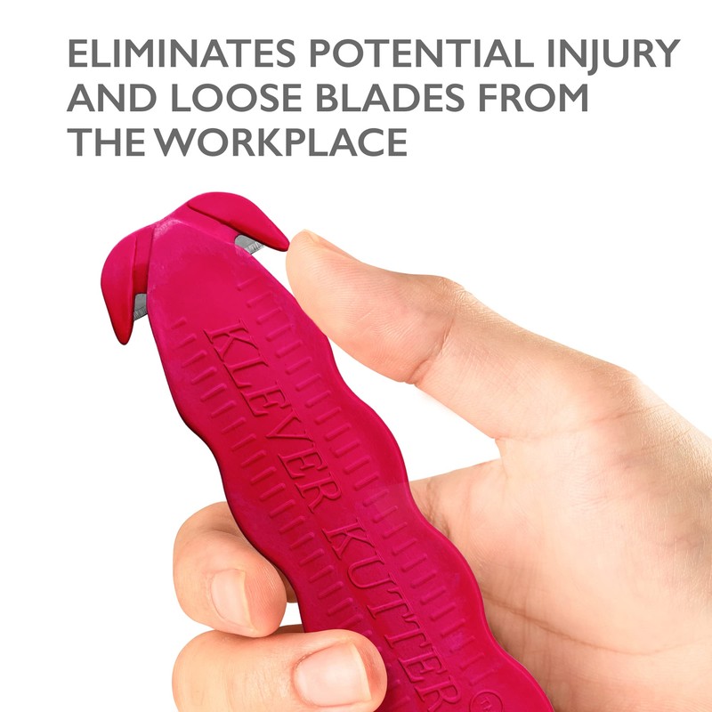 Klever Innovations KCJ-1R Safety Cutter, Advanced Plastic Polymers, 4-5/8”, Red