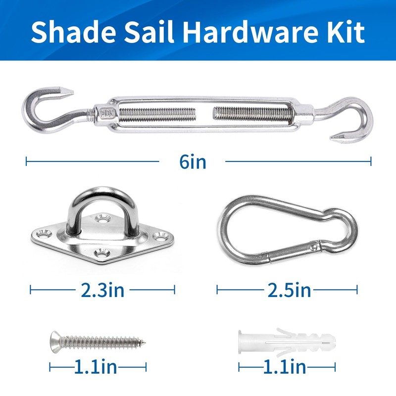 Shade Sail Hardware Kit,6 Inches Sun Shade Sail Hardware Kit,Shade