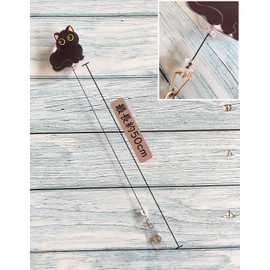 NATUAKE Cat Pattern Reel Clip, Cute, 3 Pieces, Reel Key Chain, Stretchable Reel, Name Tag Reel, Badge Reel