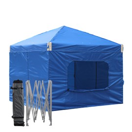 Aoodor 10x10 FT Pop-Up Canopy Tent with Roller Bag and Curtain - Portable Instant Shade, Sturdy Iron Frame, Water-Resistant 210D Oxford Fabric, UV Protection, Ideal for Camping and Outdoor Events