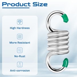 2Pack Premium Porch Swing Springs (Silver Small),1300lb Heavy Duty Springs, Rust Resistant Swing Springs, Spring for Swing Hammock Hanging Chair Spring for Hammock Spring,Porch Swings