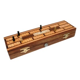 Gamekeepers Cottage gifts Golf Ball Wooden Cribbage Board with Playing Cards & FREE ENGRAVING 155