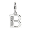 Amore LaVita Sterling Silver CZ Letter B with Lobster Clasp