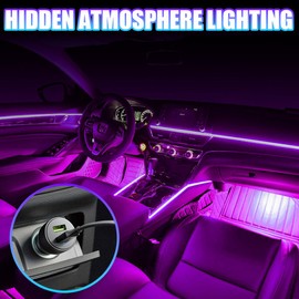 LED Car Interior Lighting Car Accessories, LED Strip Ambient Lighting Footwell Lighting (Pink)