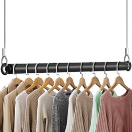 Qufiona Closet Hanging Rod 44 Inches - 1 1/4Inch Diameter Heavy Duty Closet Extender Hanging Rod - Space Saving Hanging Closet Rod for Clothes, Dorm Closet, Nursery Closet...