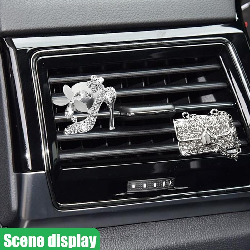 ZIMISI 2PCS Bling Elephant Car Vent Clips, Crystal Diamond Car