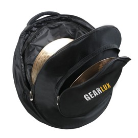 Gearlux 22-Inch Cymbal Bag for Crash, Hi-Hats, and Drum Cymbals - Black