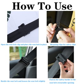 Auto-Sicherheitsgurt-Einsteller, Auto-Sicherheitsgurt-Clip, sicherheitsgurt schnalle, Sicherheitsgurt-Einsteller-Clip, Rutschfest, Verstellbar (Schwarz)